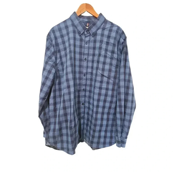 Boston Traders Men's Button Down Dobby Shirt Dress Blues Size XXL - Picture 2 of 6